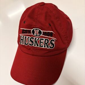 Nebraska Huskers Vintage Adjustable Hat Cap Zephyr Graf-x RED ON BLACK